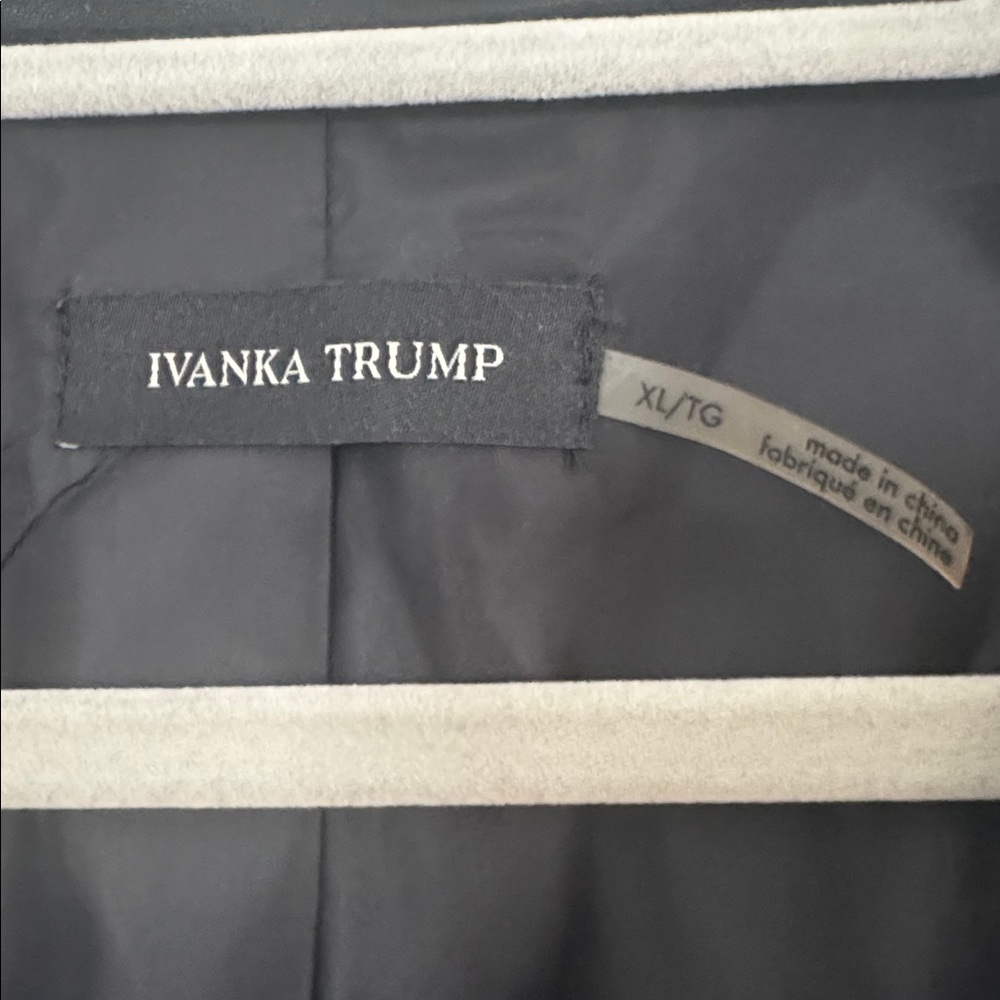 Ivanka Trump Black and Gray Leather Jacket - Picture 3 of 3